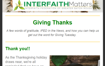 Newsletter: Giving Thanks